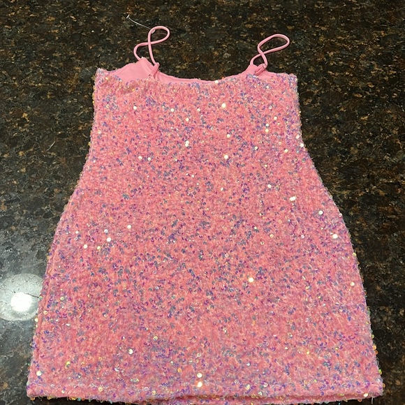 NWOT Lucy in the Sky bodycon sequin mini dress with adjustable straps in Medium - Picture 6 of 8